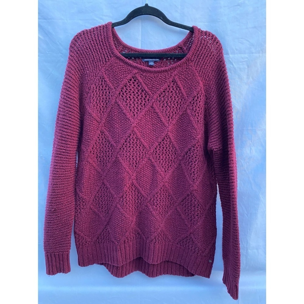 American Eagle Outfitters Burgundy Knit Sweater